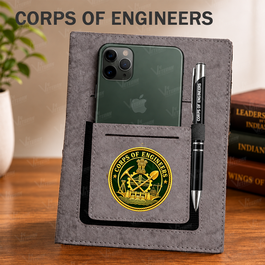 Classic Engineers Office Notebook with Phone–Card Pocket & Elastic Pen Loop