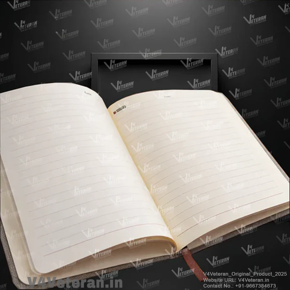 CRPF (Veteran) Office Notebook with Phone–Card Pocket & Elastic Pen Loop