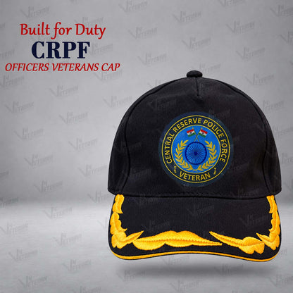 CRPF Officers Veterans Cap (Fabric: Cotton, Color: Black)