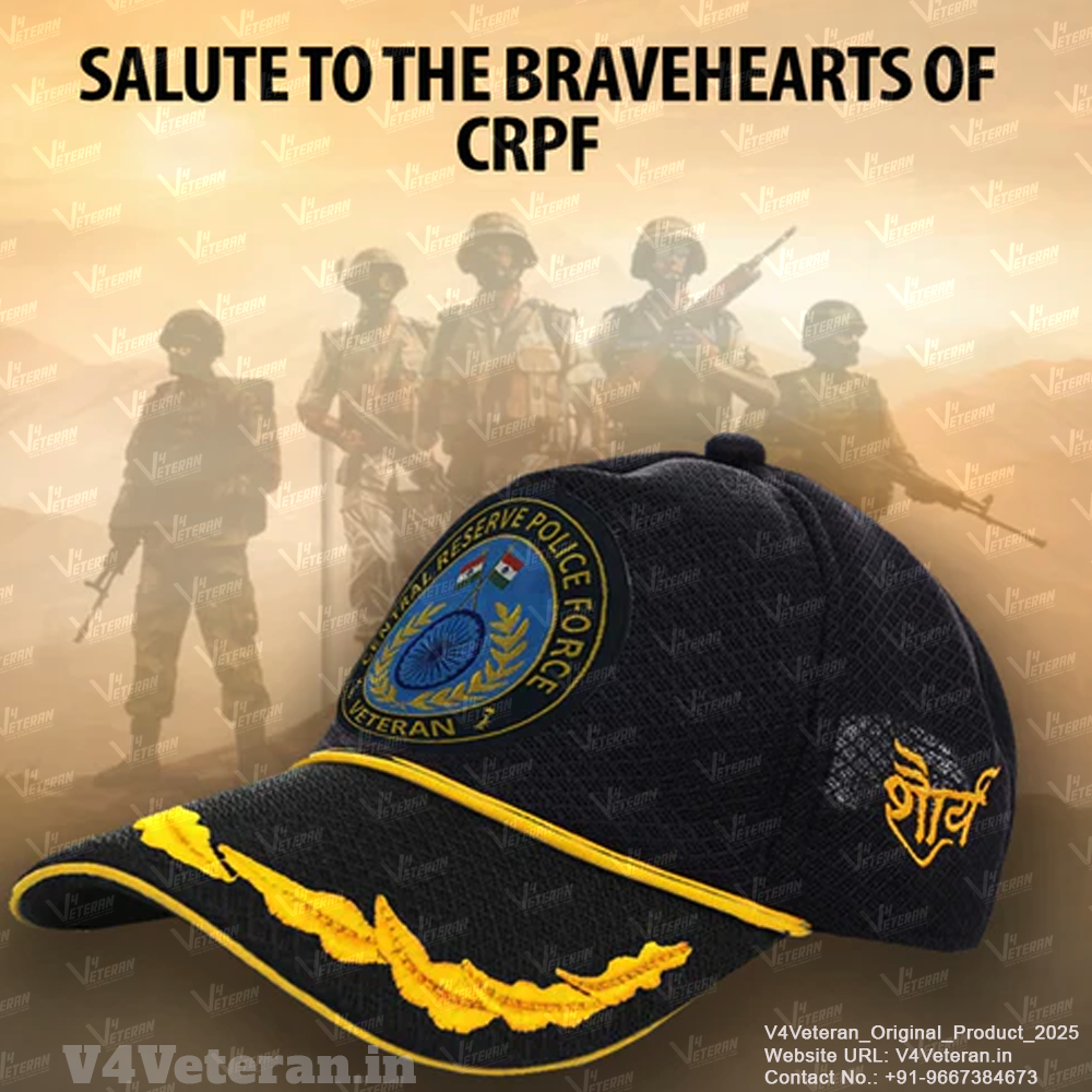 CRPF (Black) Officers' Baseball Cap for Veterans