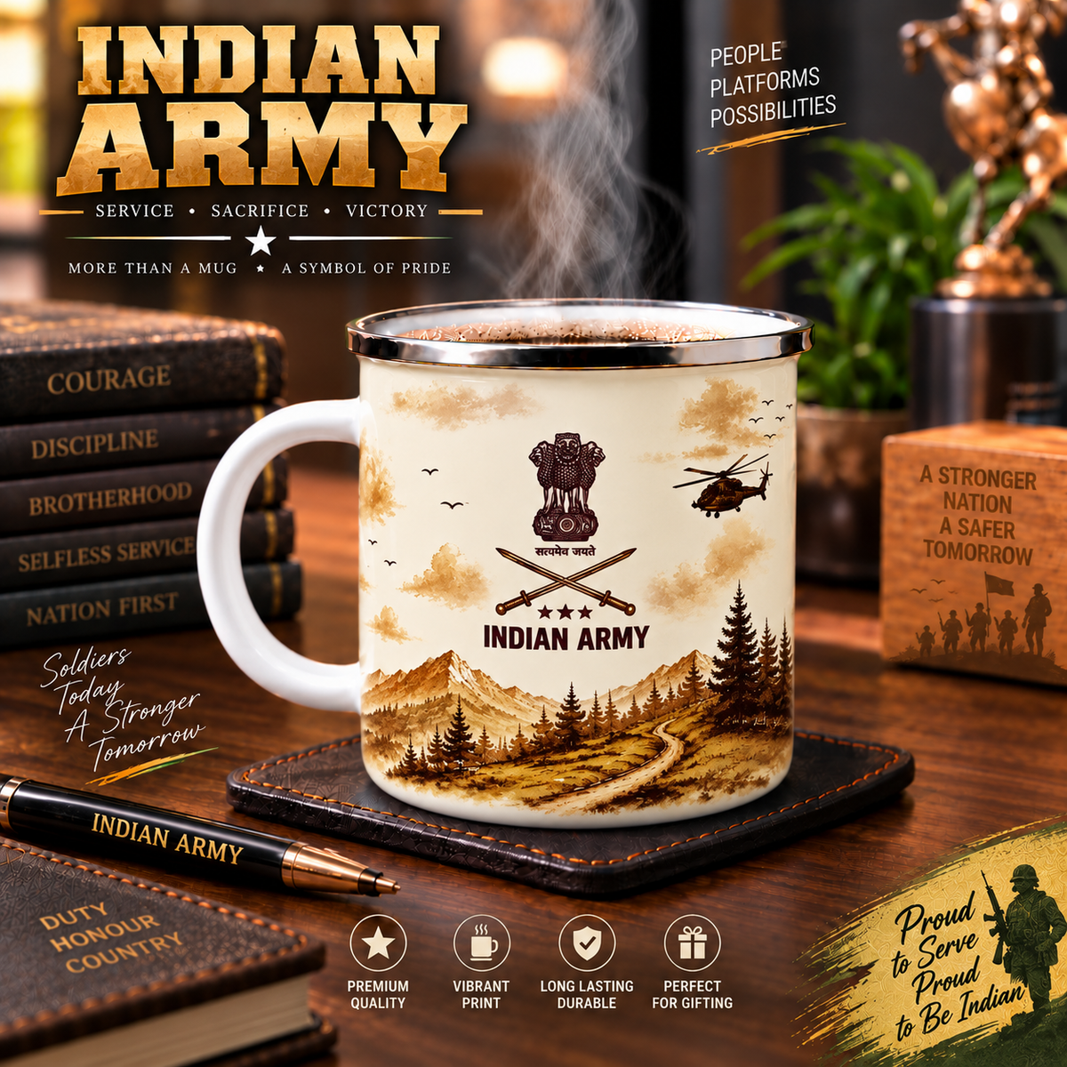 Indian Army Steel Mug