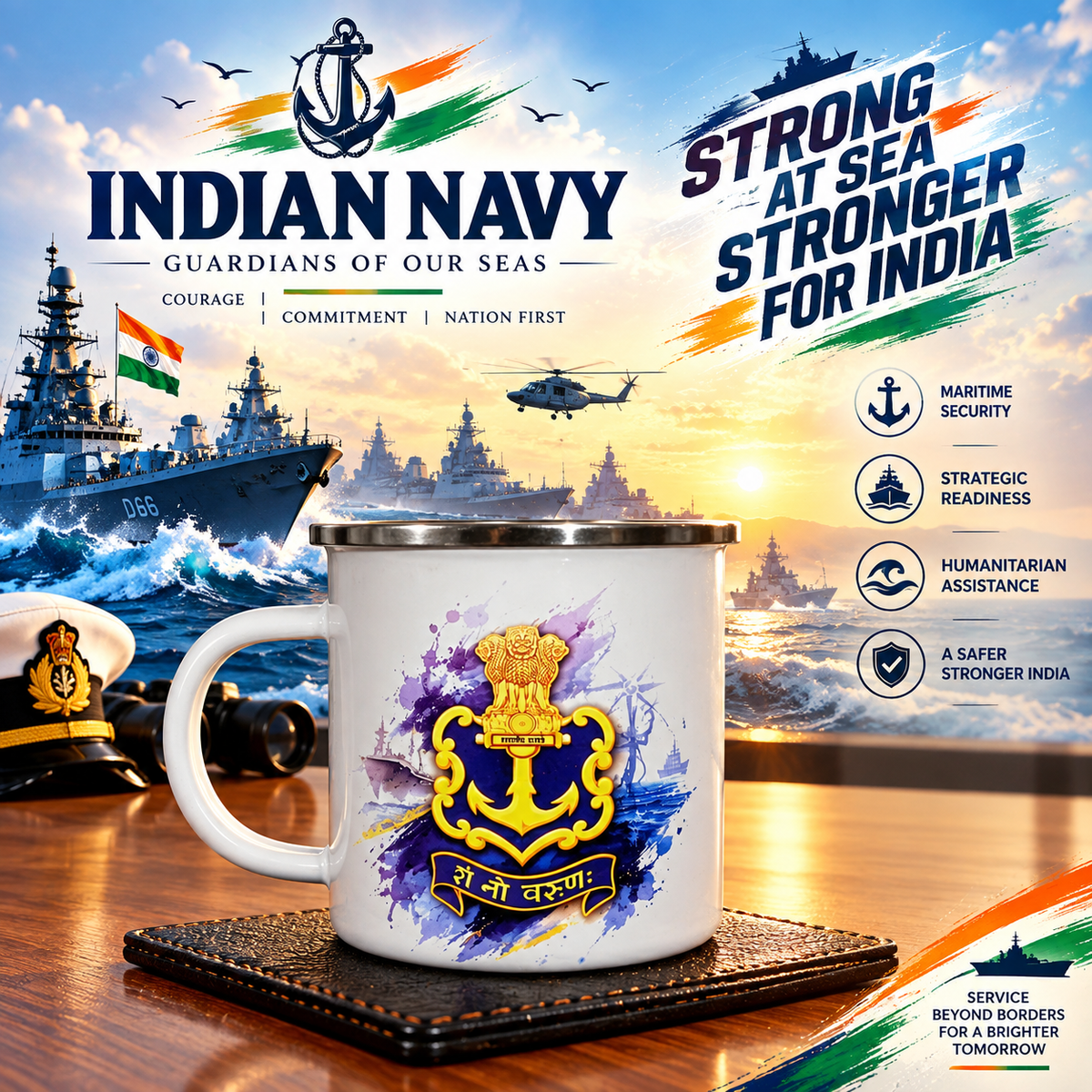 Indian Navy Steel Mug