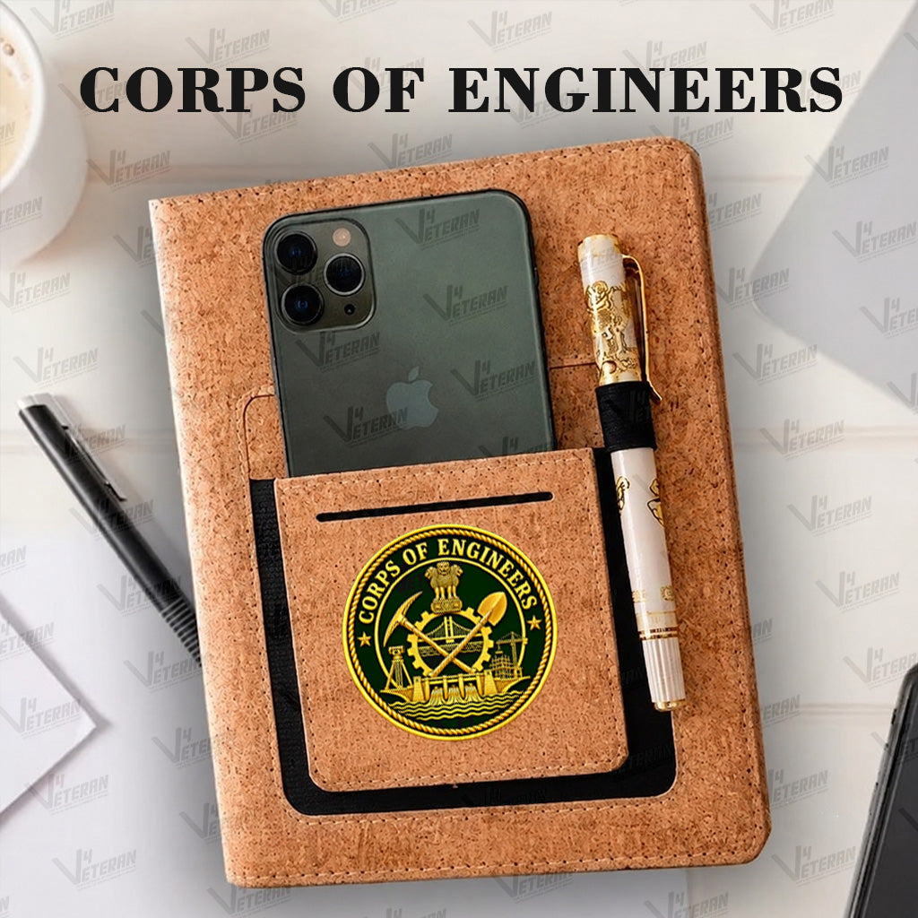Classic Engineers Office Notebook with Phone–Card Pocket & Elastic Pen Loop - Cork