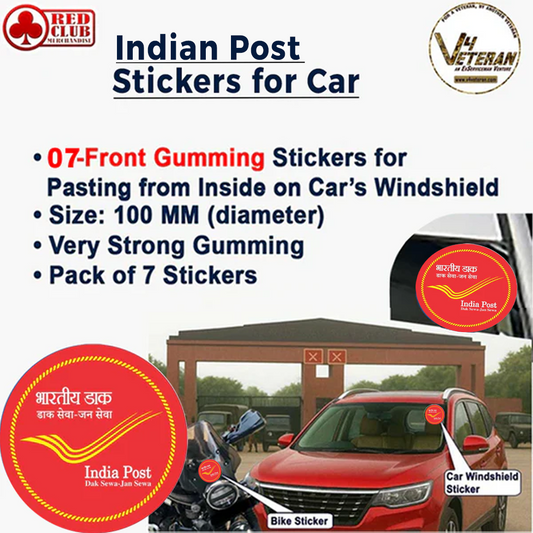 INDIAN POST Windshield Front Gumming Vinyl Stickers/Decals for Inside Pasting (Pack of 7) (Copy)