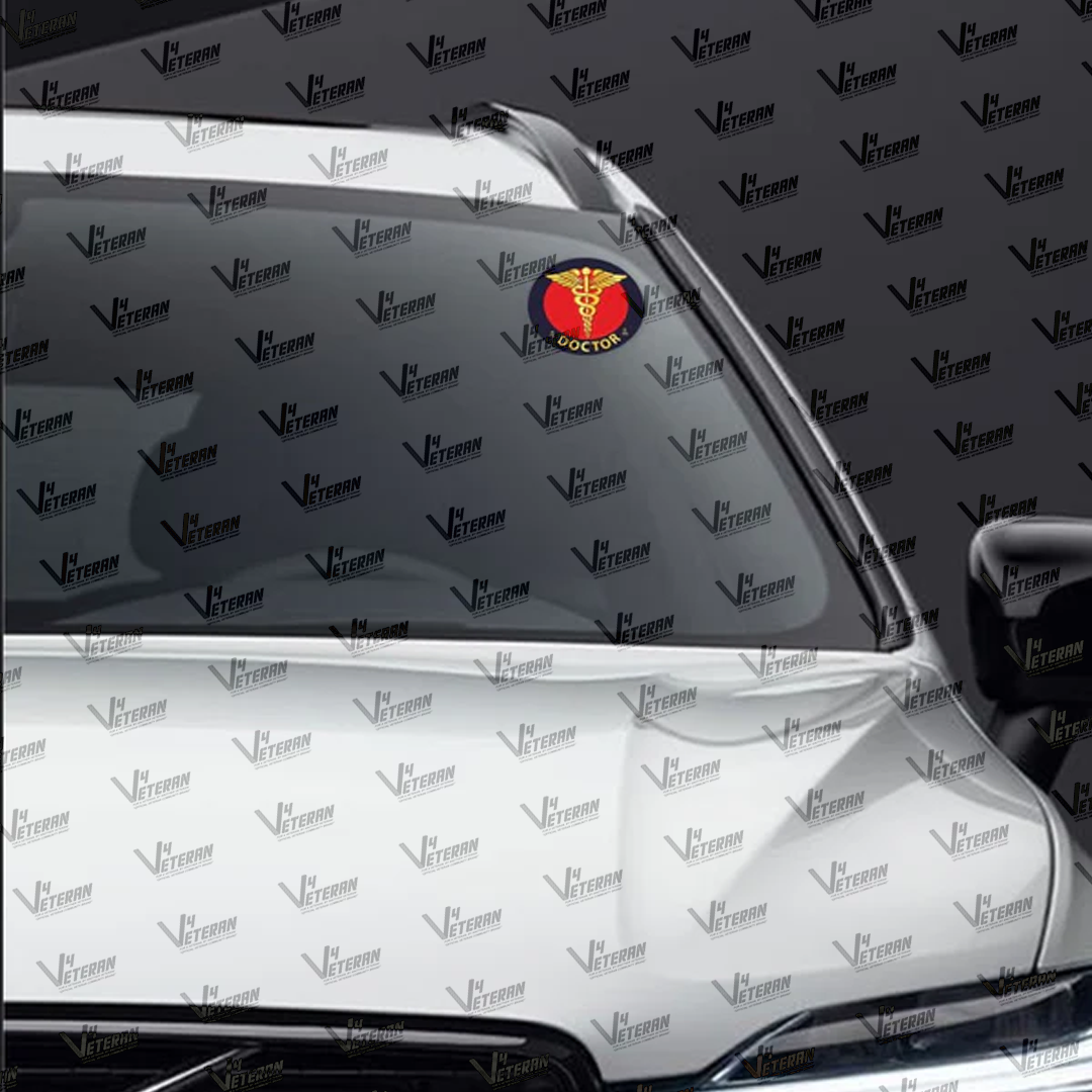 Doctor Veteran Windshield Front Gumming Vinyl Stickers/Decals for Inside Pasting (Pack of 7)