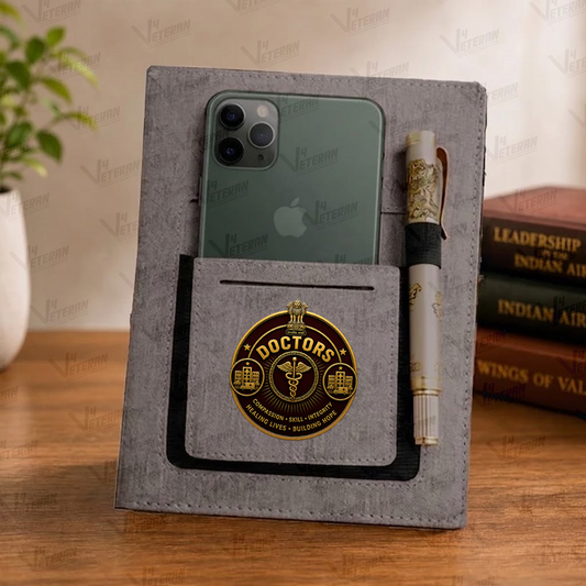 Classic  Doctor Office Notebook with Phone–Card Pocket & Elastic Pen Loop