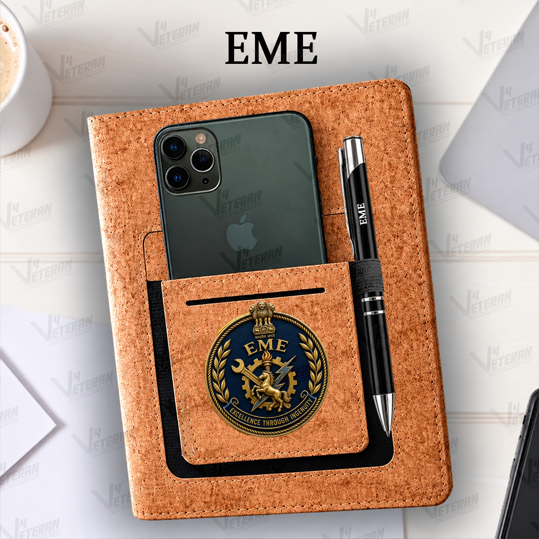 Classic EME Office Notebook with Phone–Card Pocket & Elastic Pen Loop