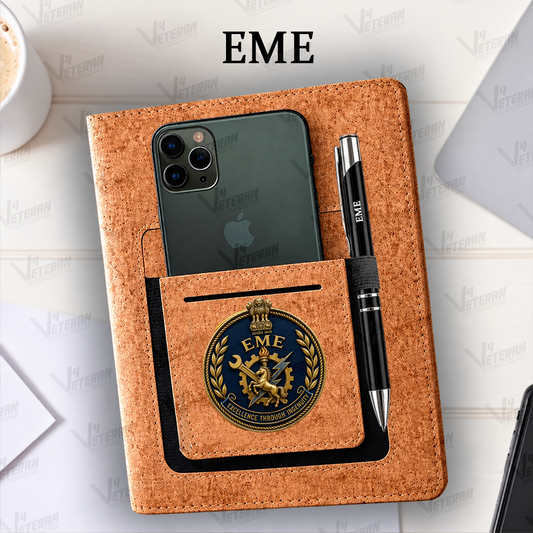 Classic EME Office Notebook with Phone–Card Pocket & Elastic Pen Loop