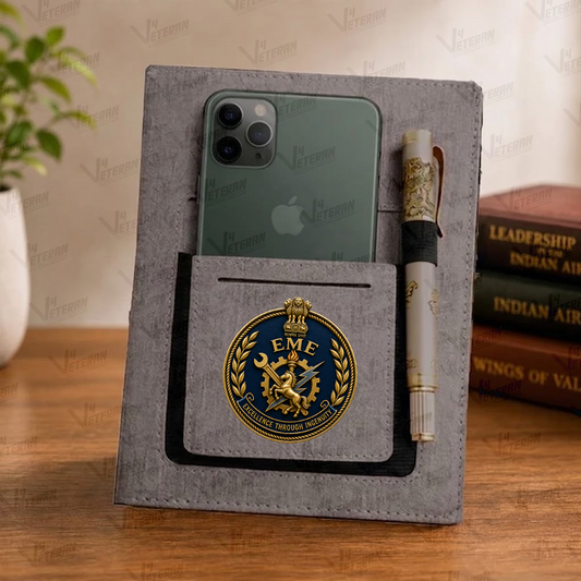 Classic EME Office Notebook with Phone–Card Pocket & Elastic Pen Loop