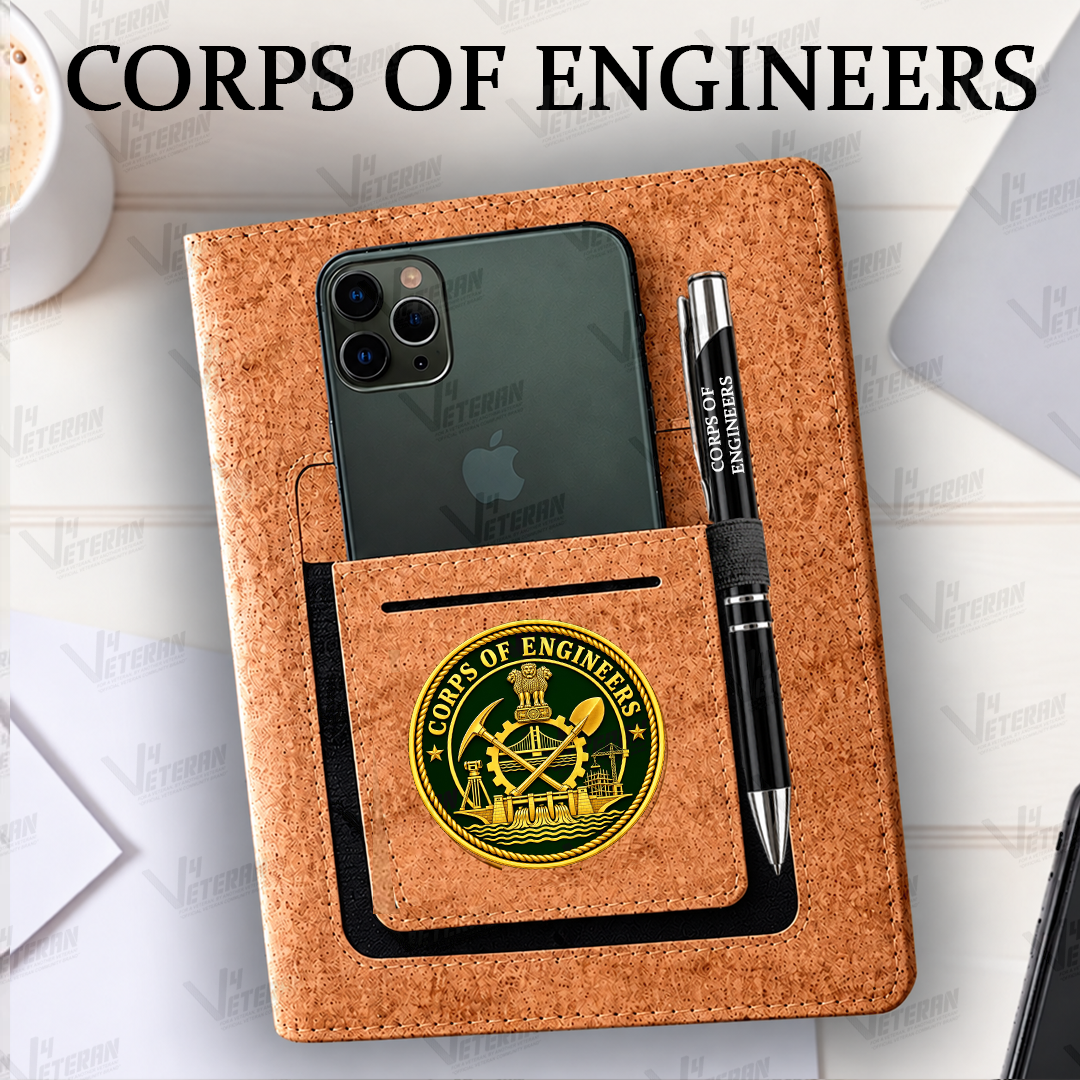Classic Engineers Office Notebook with Phone–Card Pocket & Elastic Pen Loop - Cork