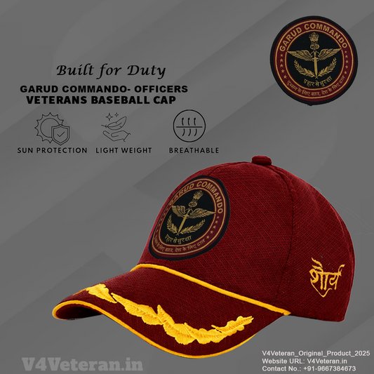 Garud Commando-Officers (Maroon) Veterans Baseball Cap