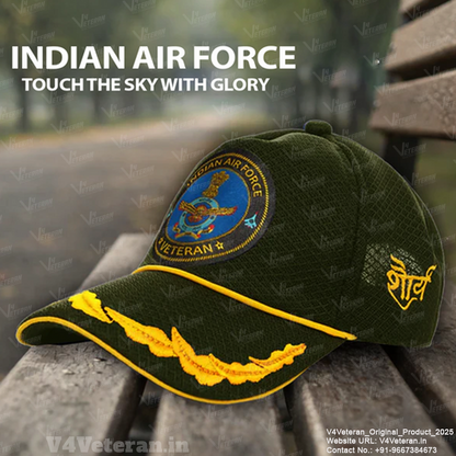 Indian Air force (Olive Green) Officers' Baseball Cap for Veterans