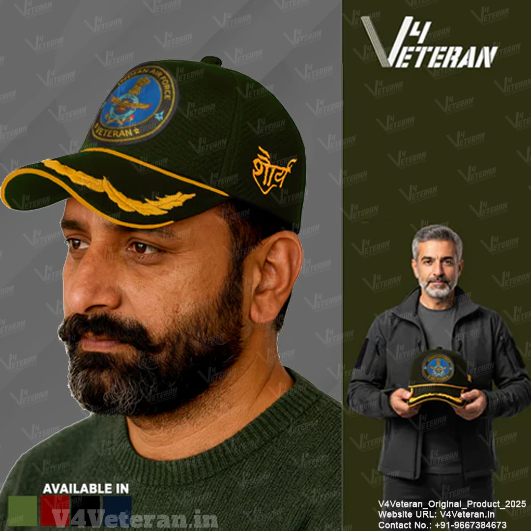 Indian Air force (Olive Green) Officers' Baseball Cap for Veterans