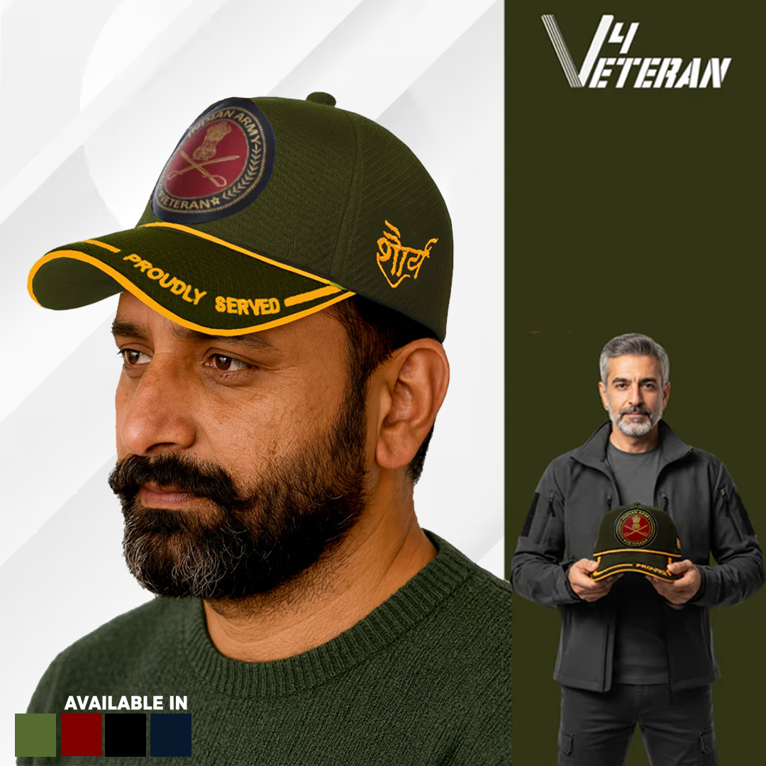 Indian Army-Proudly Served (Olive Green) Veterans Baseball Cap