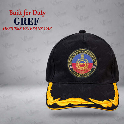 GREF Officers Veterans Cap (Fabric: Cotton, Color: Black)