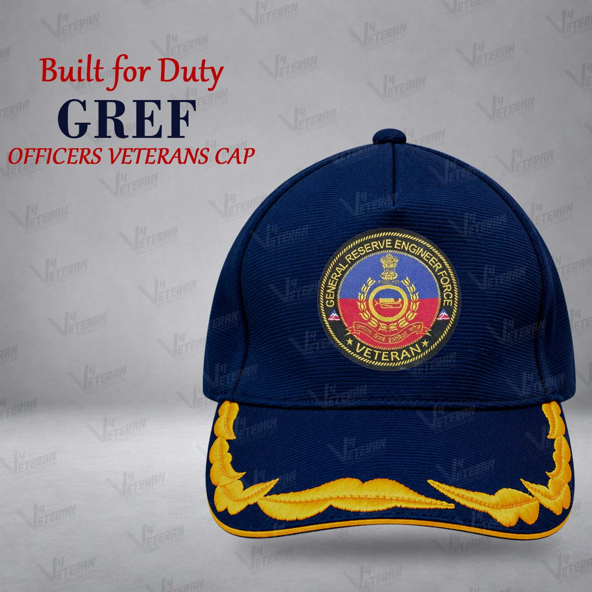 GREF Officers Veterans Cap (Fabric: Premium Autumn, Color: Blue)