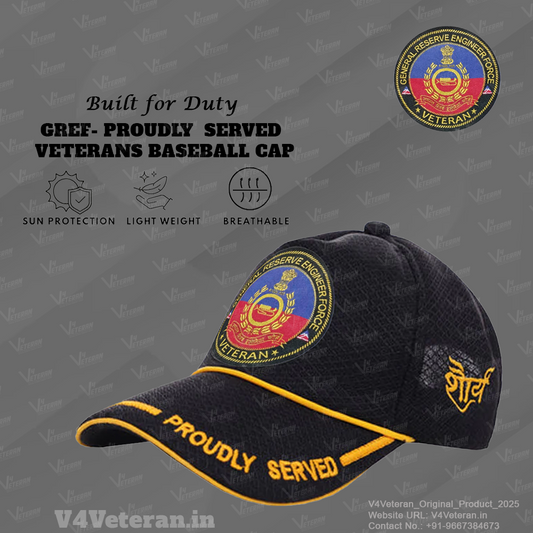 GREF-Proudly Served (Black) Veterans Baseball Cap
