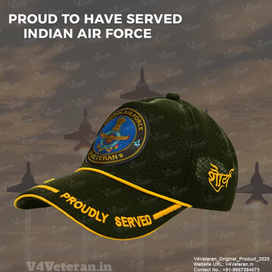 Indian Air force (Olive Green) Proudly Served Baseball Cap for Veterans