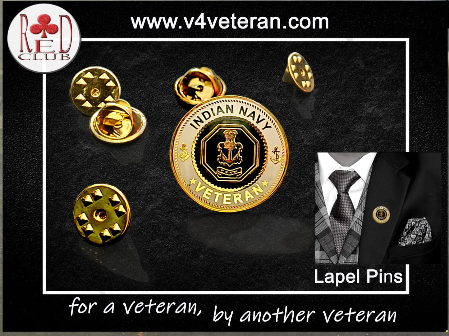 Lapel Pin for Blazer (Indian Navy Veteran)