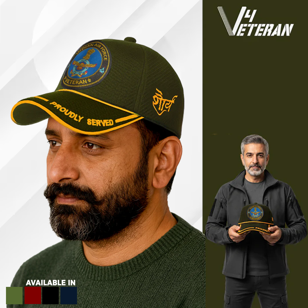 Indian Air force (Olive Green) Proudly Served Baseball Cap for Veterans