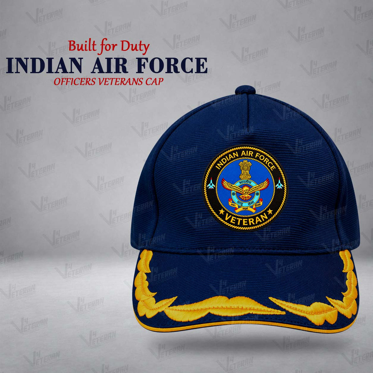 Indian Air Force Officers Veterans Cap (Fabric: Premium Autumn, Color: Blue)