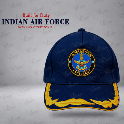 Indian Air Force Officers Veterans Cap (Fabric: Premium Autumn, Color: Blue)
