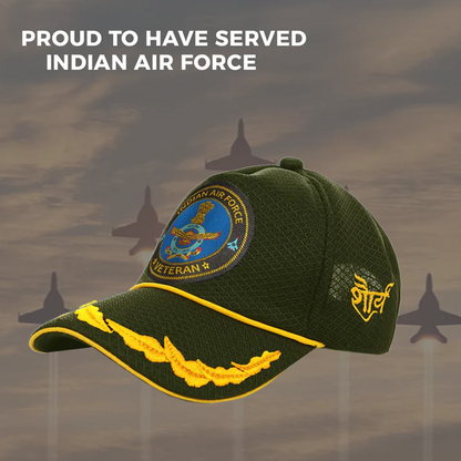 Indian Air force (Olive Green) Officers' Baseball Cap for Veterans