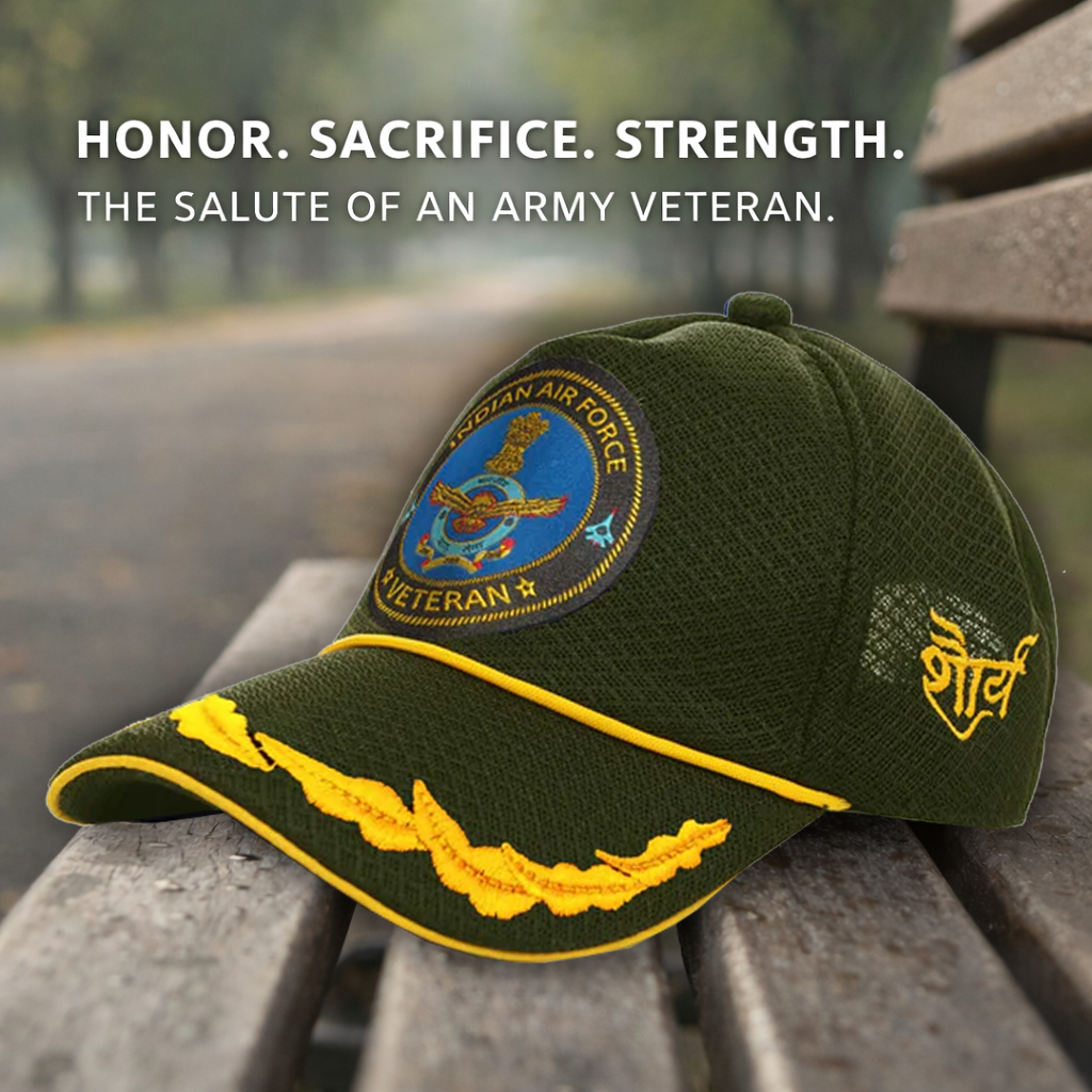 Indian Air force (Olive Green) Officers' Baseball Cap for Veterans