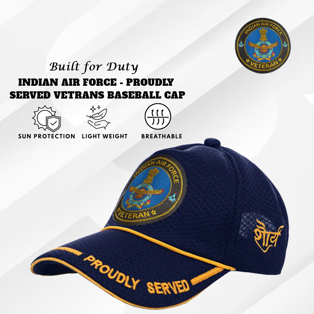 Indian Air force (Blue) Proudly Served Baseball Cap for Veterans