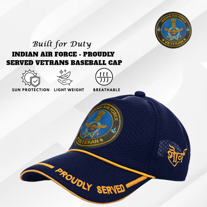 Indian Air force (Blue) Proudly Served Baseball Cap for Veterans