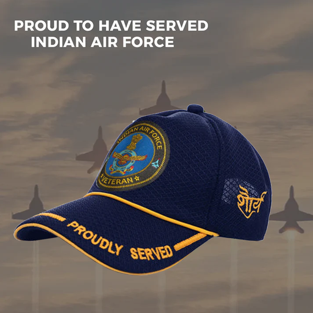 Indian Air force (Blue) Proudly Served Baseball Cap for Veterans