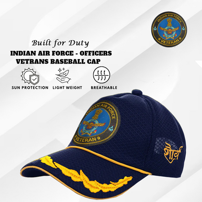 Indian Air force (Blue) Officers' Baseball Cap for Veterans