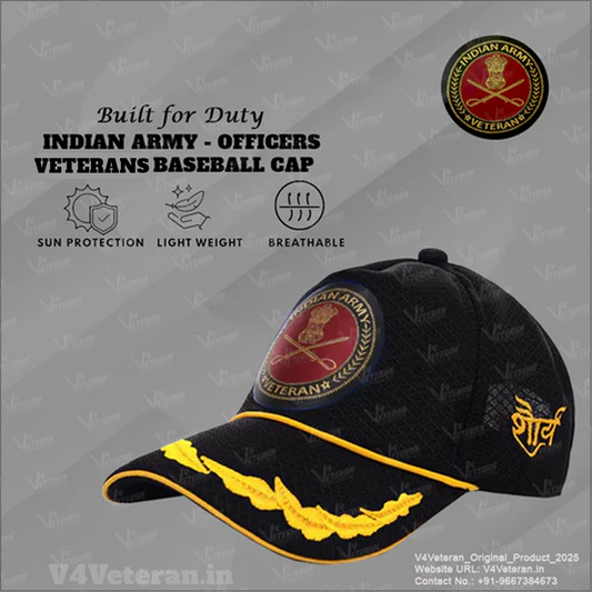 Indian Army Officers' (Black) Veterans Baseball Cap