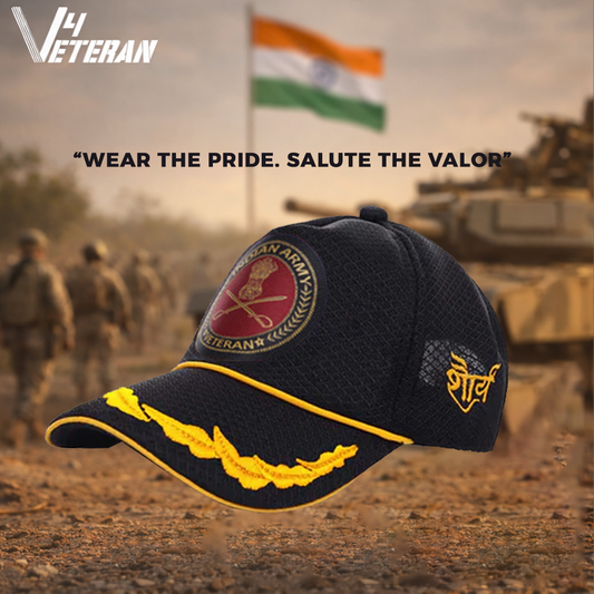 Indian Army Officers' (Black) Veterans Baseball Cap