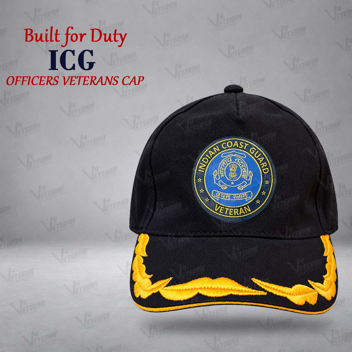 ICG Officers Veterans Cap (Fabric: Cotton, Color: Black)