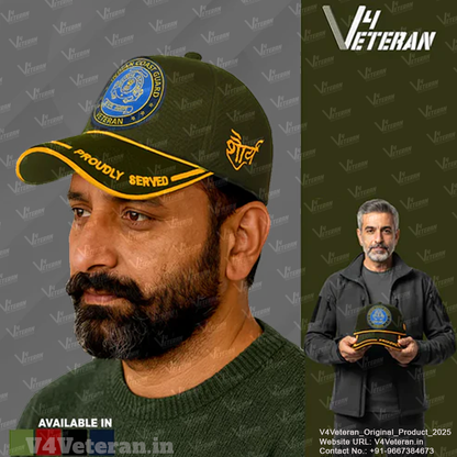 Indian Coast Guard-Proudly Served (Olive Green) Veterans Baseball Cap