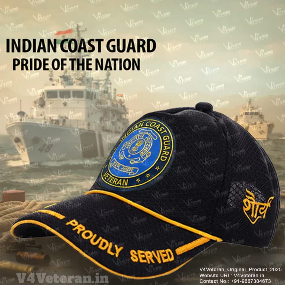 Indian Coast Guard-Proudly Served (Black) Veterans Baseball Cap