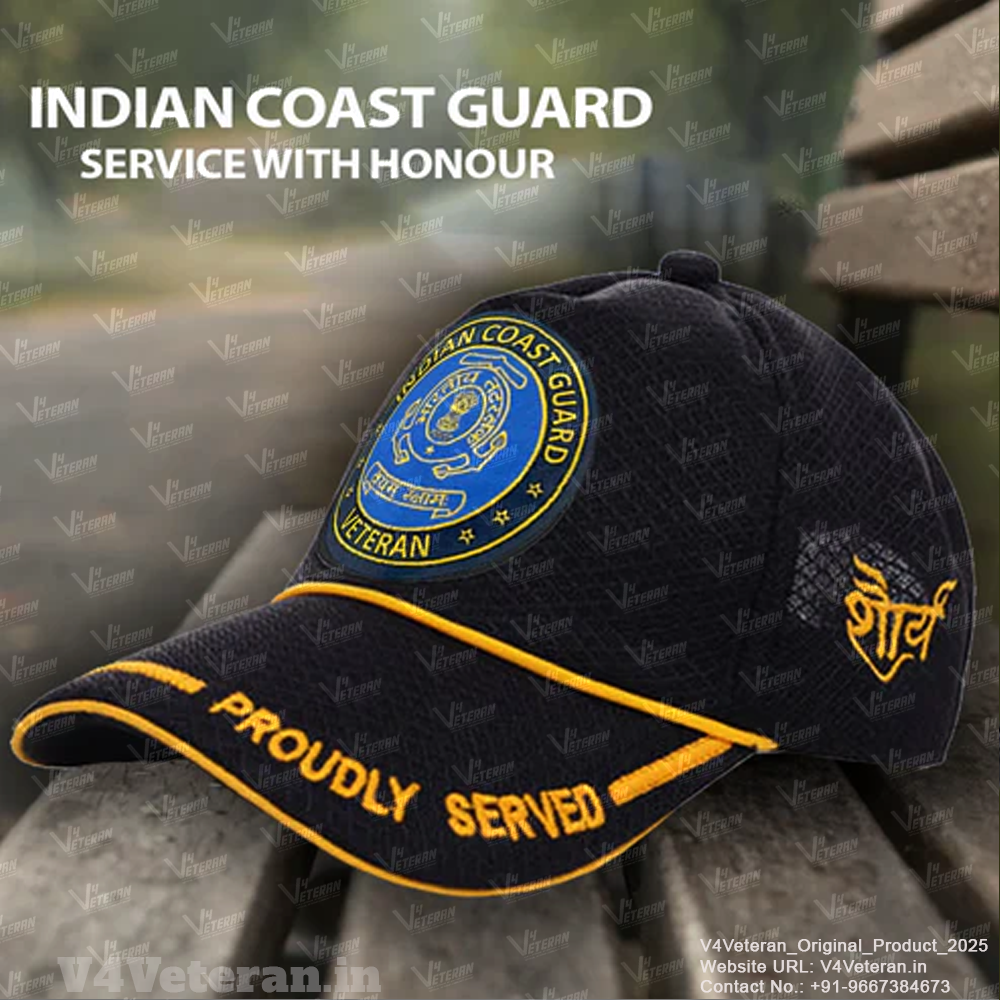 Indian Coast Guard-Proudly Served (Black) Veterans Baseball Cap