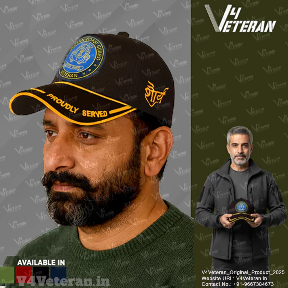 Indian Coast Guard-Proudly Served (Black) Veterans Baseball Cap