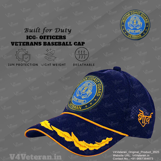 Indian Coast Guard Officers' (Blue) Veterans Baseball Cap
