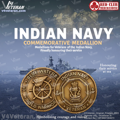 Indian Navy Medallion (2.5 inch,Golden)