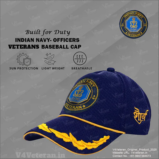 Indian Navy (Blue) Officers Baseball Cap for Veterans