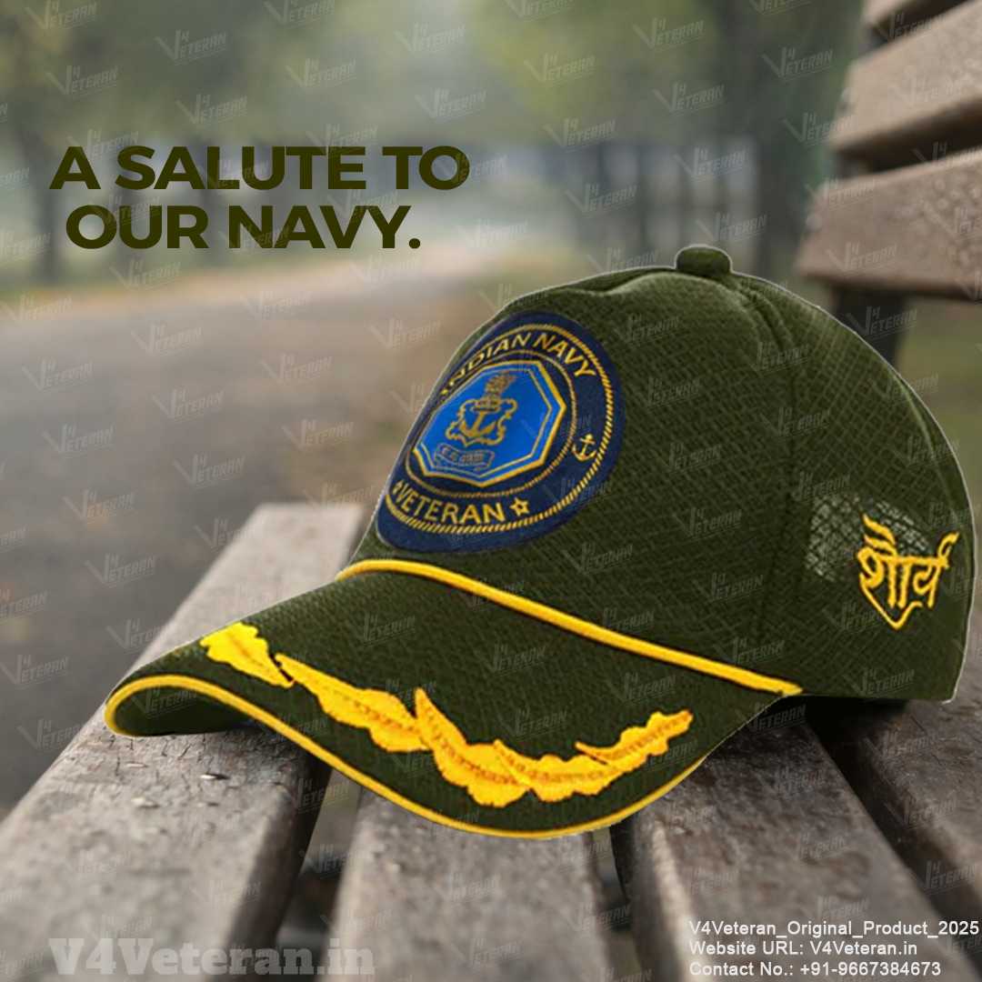 Indian Navy Officers' (Olive Green) Veterans Baseball Cap