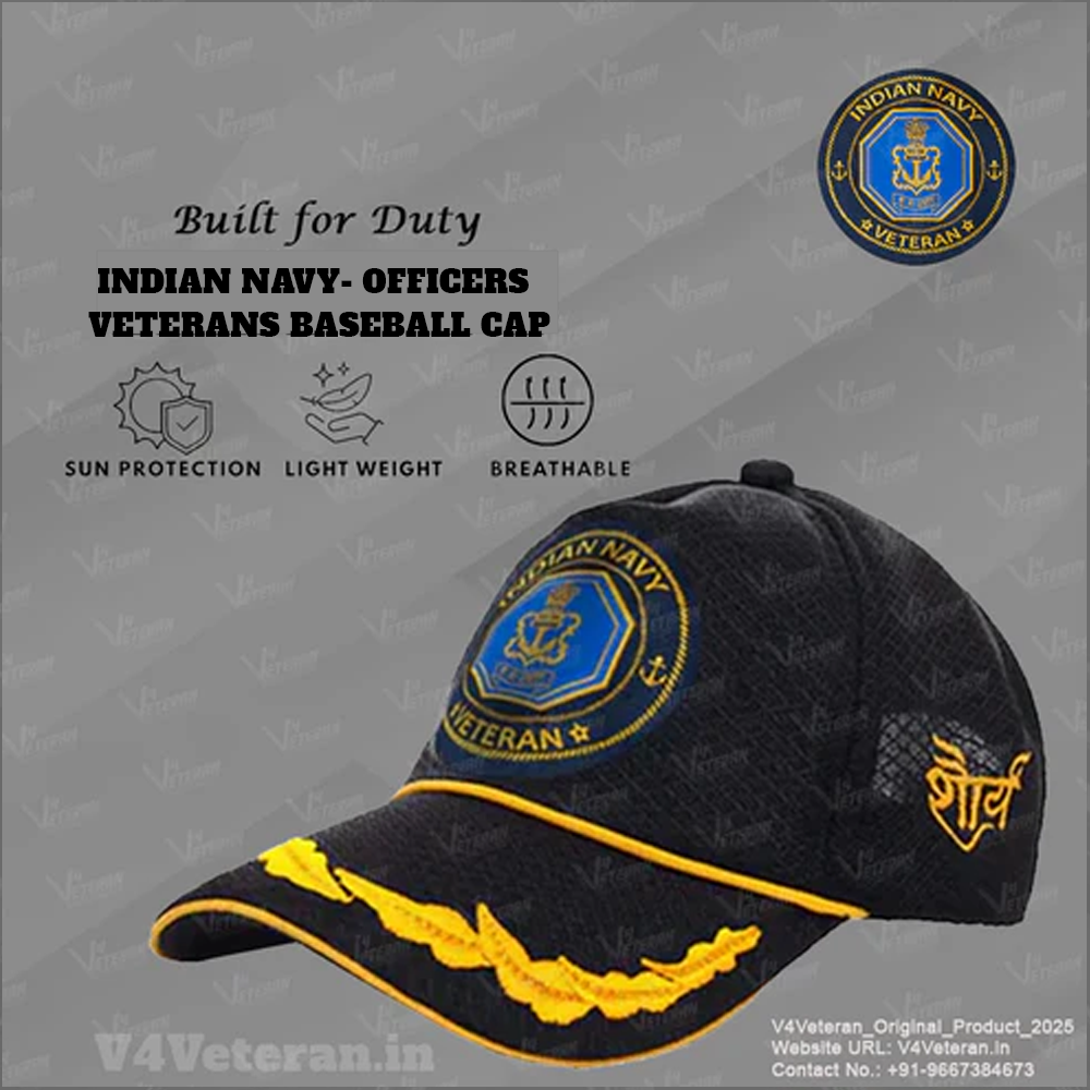 Indian Navy Officers' (Black) Veterans Baseball Cap