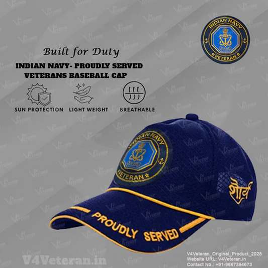 Indian Navy (Blue) Proudly Served Baseball Cap for Veterans