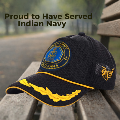Indian Navy Officers' (Black) Veterans Baseball Cap