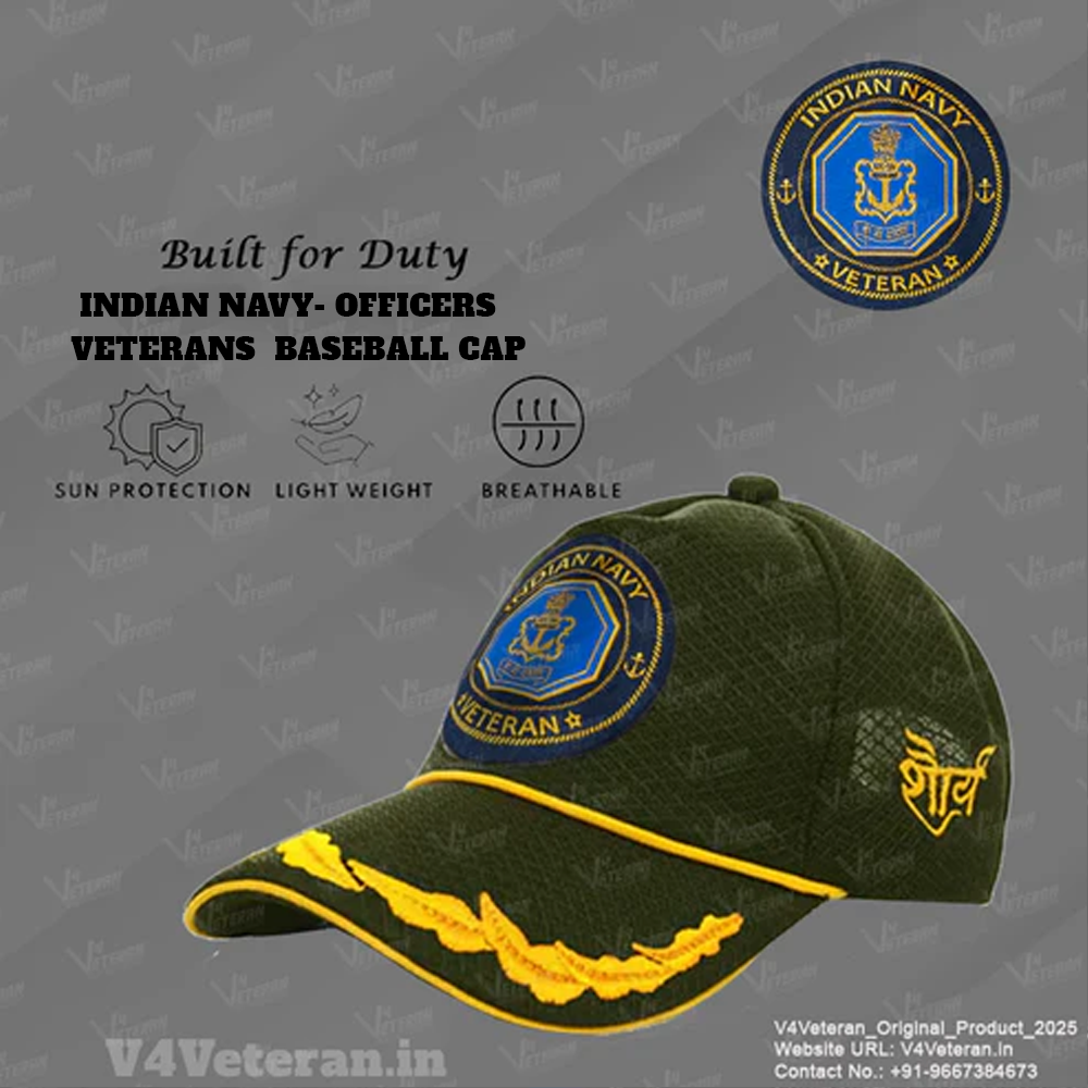 Indian Navy Officers' (Olive Green) Veterans Baseball Cap
