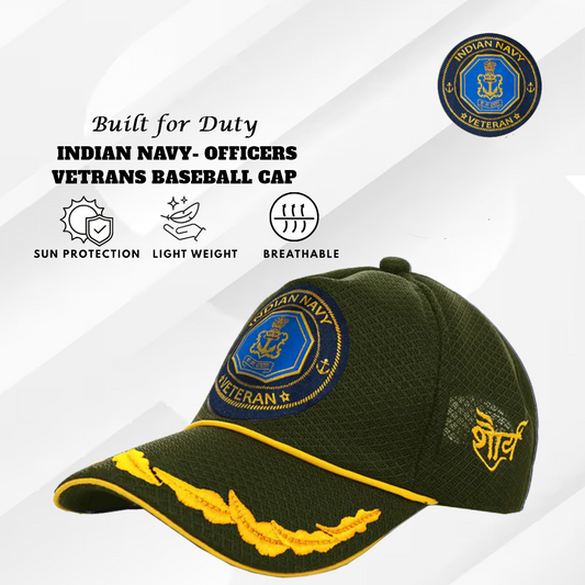 Indian Navy Officers' (Olive Green) Veterans Baseball Cap