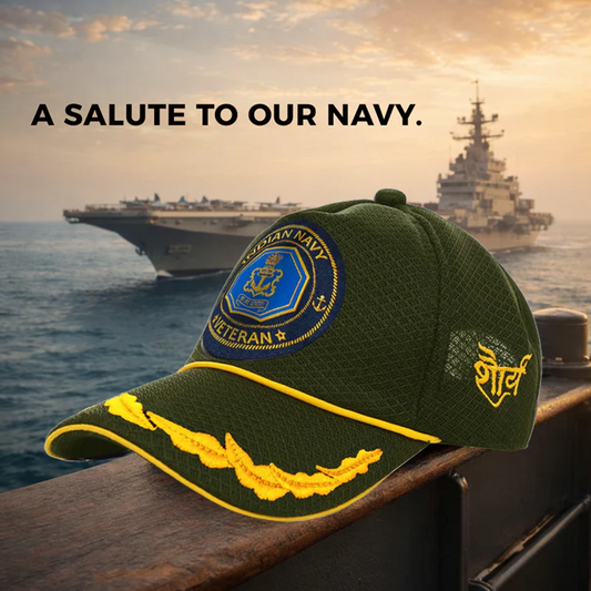 Indian Navy Officers' (Olive Green) Veterans Baseball Cap
