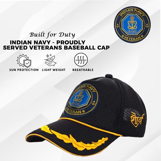 Indian Navy Officers' (Black) Veterans Baseball Cap